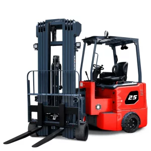 MJD25 Articulated Lithium Forklift / 4 Stage Quad Mast – Capacity: 2500Kgs